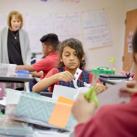 Elementary school students in class